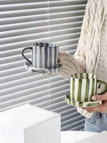 简约时尚咖啡杯碟、马克杯、玻璃杯、茶杯、节日礼物、家居装饰、厨房必需品 - 彩色 - 查看 6