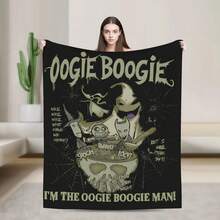 Nightmare Before Christmas Pumpkin King Fleece Throw Blanket  Home Knitted Blanket Outdoor Warm Multifunction(13).Jpg - 白色 - 查看 1