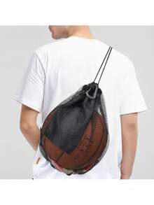Portable Basketball Net Bag, Multifunctional Drawstring Sports Bag, Foldable Basketball Net Bag, High-Quality Drawstring Sports Ball Bag Suitable For Basketball, Water Polo, Soccer, Volleyball (Bag Only) - Multicolor - View 2