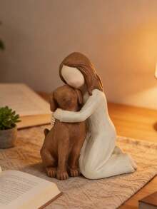 1pc Cute Dog Angel Sculpture, Dog Friendship Memorial Gift Suitable For Dog Lovers - Multicolor - View 2