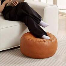 Pumpkin Shaped Storage Ottoman, Footstool, Sofa Seat Cushion - Multicolor - View 1