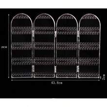 1pc Clear Plastic Jewelry Organizer - Foldable Multi-Purpose Rectangular Earring And Necklace Display Stand, No Power Needed, Jewelry Towers - Multicolor - View 11