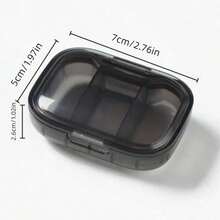Portable Mini Medicine Box With Weekly/Day Compartments - Dust-Proof Pill Storage Box, Durable Plastic Organizer, Suitable For Work And Travel - 黑色 - 查看 2