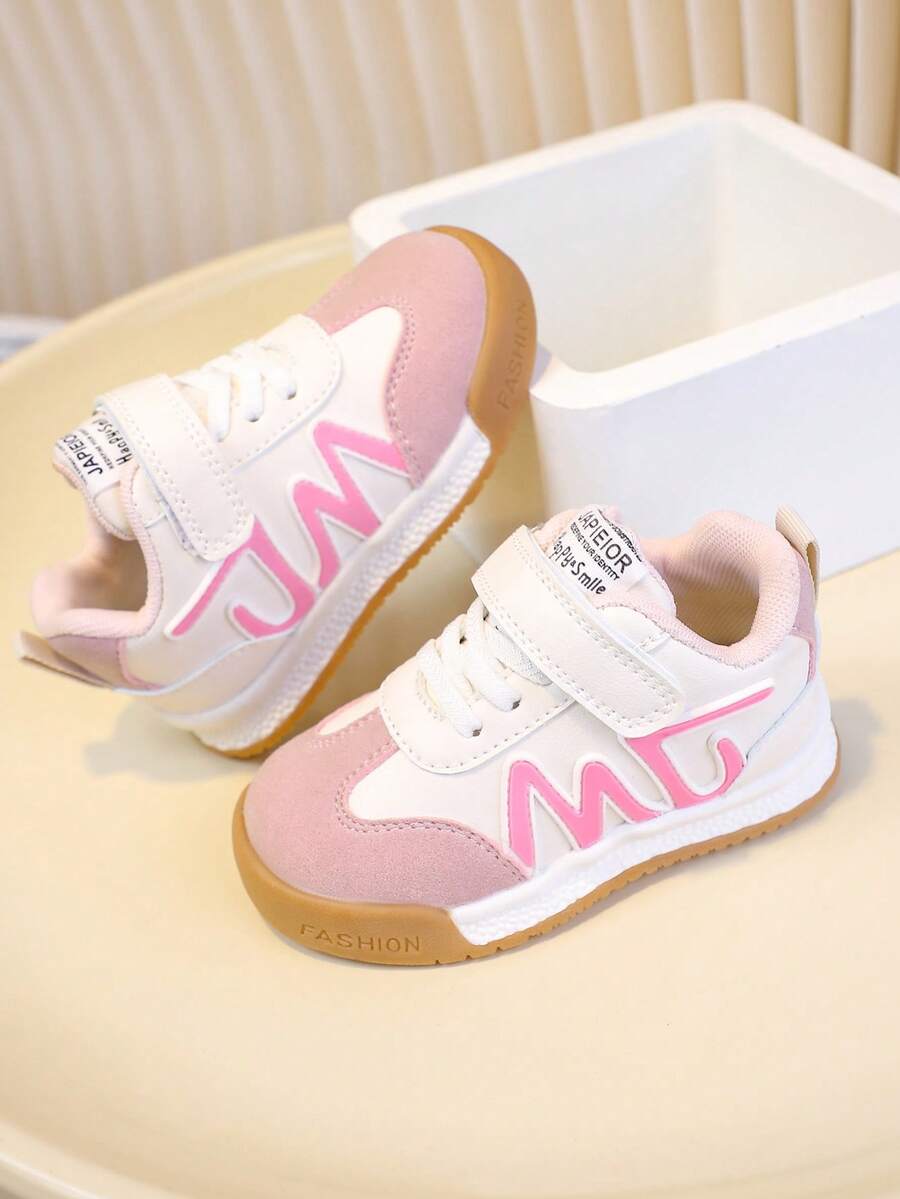 1双粉色休闲魔术贴运动鞋，舒适防滑平底多功能运动鞋，男女老少皆宜，适合所有季节。 - 粉色 - 查看 1