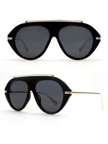 1 Pc Vintage Geometric Frame Fashion Glasses-The Perfect Travel Accessory For Women Street Fashion Glasses Beach Glasses Beach Accessories For Women Glasses Fashion Glasses Shades Basics And Suit For Sweater Jeans Sweatpants Hoodie Jackets Dress - 黑色 - 查看 5