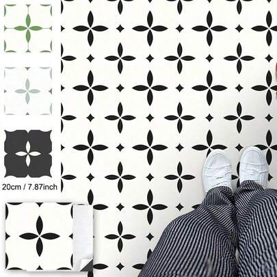 20片装 - 20厘米 x 20厘米自粘地板砖，防水乙烯基材质，DIY地板，适用于浴室、厨房、壁炉、宠物屋、楼梯、卧室、墙壁等。