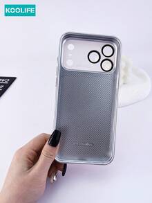 Color Splicing Leather Texture Basic Phone Case Koolife 1pc PC+PU Leather Material With Large Window Raised Lens Protection And Built-In Lens Film Shock-Resistant And Fashionable Design Compatible With IPhone 17/17 Pro/17 Pro Max Spring Gift Birthday Present - Rose Pink - View 9