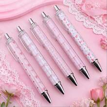 10支粉色爱心蝴蝶图案圆珠笔，高品质速干，可爱爱心造型，适合情人节 - 黑色 - 查看 7