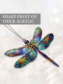 1个蜻蜓造型阳光捕捉器，彩色玻璃效果阳光捕捉器，蜻蜓装饰，花园阳光捕捉板，窗户汽车挂件钥匙扣饰品，生日礼物，家居装饰 - 彩色 - 查看 6