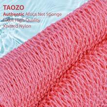 African Net Sponge Authentic African Exfoliating Net Sponge Long Net Bath Sponge Rag African Wash Net Shower Body Scrubber - Pink - View 2