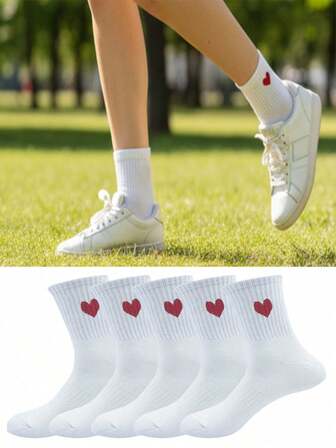 1/3/5/10/15/20 Pairs Women's Moisture Wicking Mid-Calf Socks, White, Knee High, Long Socks, Women's Socks, Long Socks, Ankle Socks, Everyday Mid-Calf Socks
