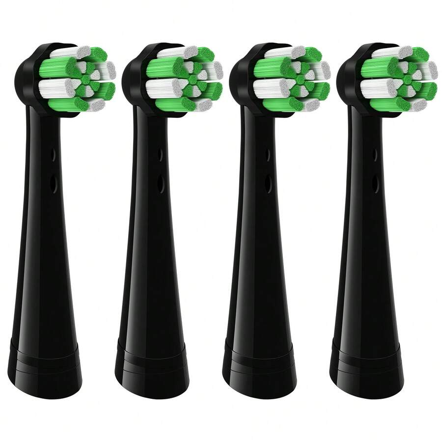4/8 pièces Têtes de brosse à dents de rechange, convient pour la série Io, nettoyage en profondeur, soins bucco-dentaires, emballées individuellement, convient pour la maison et les voyages - Ensemble noir et vert - Voir 1