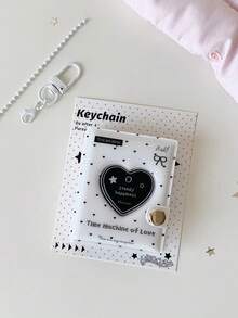 1pc Minimalist 2-Inch Large Head Photo Album Girl Fan Idol Hollow Heart ID Photo Card Holder Keychain Pendant - Multicolor - View 14