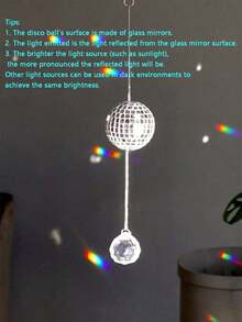 1个迷你迪斯科水晶装饰吊坠阳光捕捉球（泡沫迪斯科球） - 銀色 - 查看 8