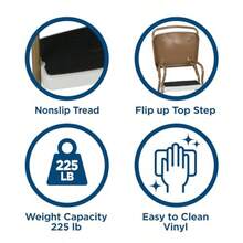 ASDF- Stylaire Retro Chair + Step Stool with Flip-Up Vinyl Seat Gold - Dorado - Ver 5