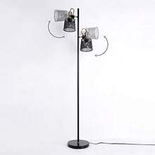 2 Way Industrial Retro Black Iron Metal Net Floor Lamps With Adjustable Switch Plug In For Living Room Bedroom Office - As Pic - View 6