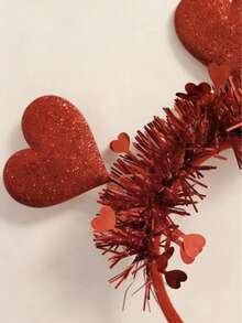 2/1pc High Quality Valentine's Day Headband, Heart-Shaped Headpiece, Wedding Atmosphere Decoration, Valentine's Day Party Supplies, Bridal Headpiece, Groomsman/Bridesmaid Headpiece - Multicolor - View 4