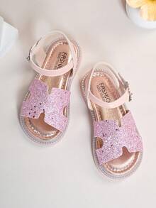 Sandal Serbaguna Musim Panas Terbaru, Sandal Terbuka Nyaman dan Lembut dengan Perekat Velcro, Sepatu Putri Lucu Berhiaskan Berlian Imitasi, Sandal Bayi Perempuan - Berwarna merah muda - View 5