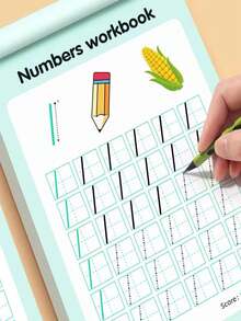 48页儿童练字练习册，描摹数字0-100，学前儿童控笔及书法练习册，家庭及学校学习笔记本，早期数学教育