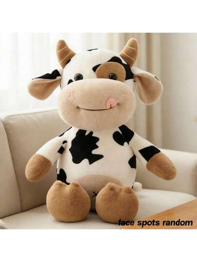 Plush Calf Doll, Cute Cow Stuffed Animal, Lifelike Plush Doll, Suitable As Gift For Girls, Sofa Decor, Holiday Surprise (Birthday/Halloween/Christmas/Party)