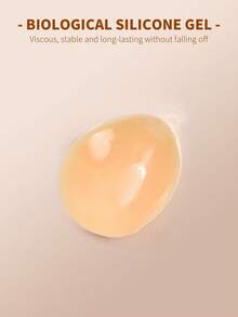 2对硅胶胸贴，女士夏季提拉隐形胸贴，无肩带无背无缝防水，增强乳沟，适合大胸/小胸 - 杏色 - 查看 8