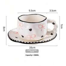 Ceramic Coffee Cup & Saucer Set, Espresso, Tea, Latte, High-Quality Ceramic, Elegant Ceramic, One Cup Of Coffee, Suitable For Middle Eastern Ramadan, Festivals, Family Gatherings, Back To School Season - Pearl Handle Cup and Saucer - View 20