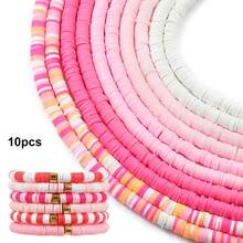 10pcs Colorful Soft Clay Spacers, Jewelry Making Spacers, DIY Beading Necklace Bracelet Supplies
