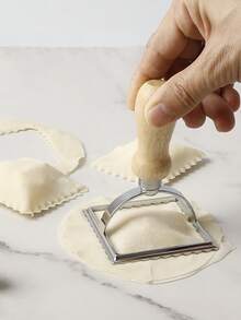 3 piezas Juego de cortadores de galletas de metal, 3 piezas Juego de cortadores de galletas de metal (incluido el cortador de rodillo), con diseño de mango, adecuado para hacer pasta, ravioli, lasaña, masa de tarta y otras herramientas de cocción - Multicolor - Ver 5