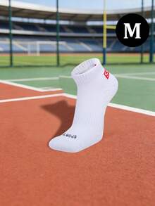 1-2双装 SPORT 时尚红色Logo厚底缓震运动短袜，吸湿排汗低帮透气健身袜，适合跑步、篮球、徒步、户外运动 - 彩色 - 查看 12