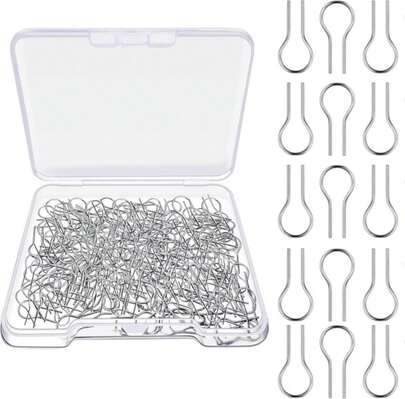 300 Pieces High Temperature Nichrome Wire Jump Rings R Shaped Nichrome Hanger Hooks For Ceramic Ornaments, Glass Projects, Porcelain,Stoneware And Fusing In Glass, With Plastic Storage Box (300)