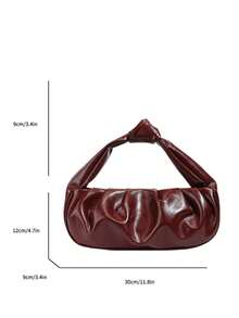 Fashionable Burgundy Cloud-Shaped Handbag, Stylish And Versatile For Commuting - Burgundy - View 9