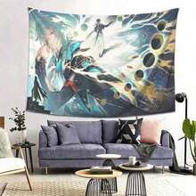 HonkaiStarRail Anaxa Tapestry Large Polyester Decorative Canvas Suitable Living Room Bedroom Office Party Live Background With Hanging Clips - 1PC - 查看 6