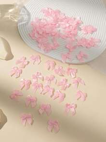 30/50/100 قطعة فيونكة شريط ساتان مصنوعة يدويًا لتزيين الهدايا، فيونكات شريط صغيرة للأحذية والملابس وصناديق الهدايا والملابس الداخلية والجوارب والإكسسوارات (30 قطعة مقاس واحد) - وردي فاتح - مشاهدة 14