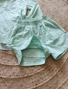 Oversized Shirt And Shorts Set - Cadet Blue - View 3