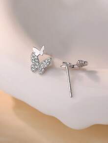 S925纯银蝴蝶立方氧化锆耳钉套装，5A级氧化锆，情人节/生日礼物，附赠精美礼盒