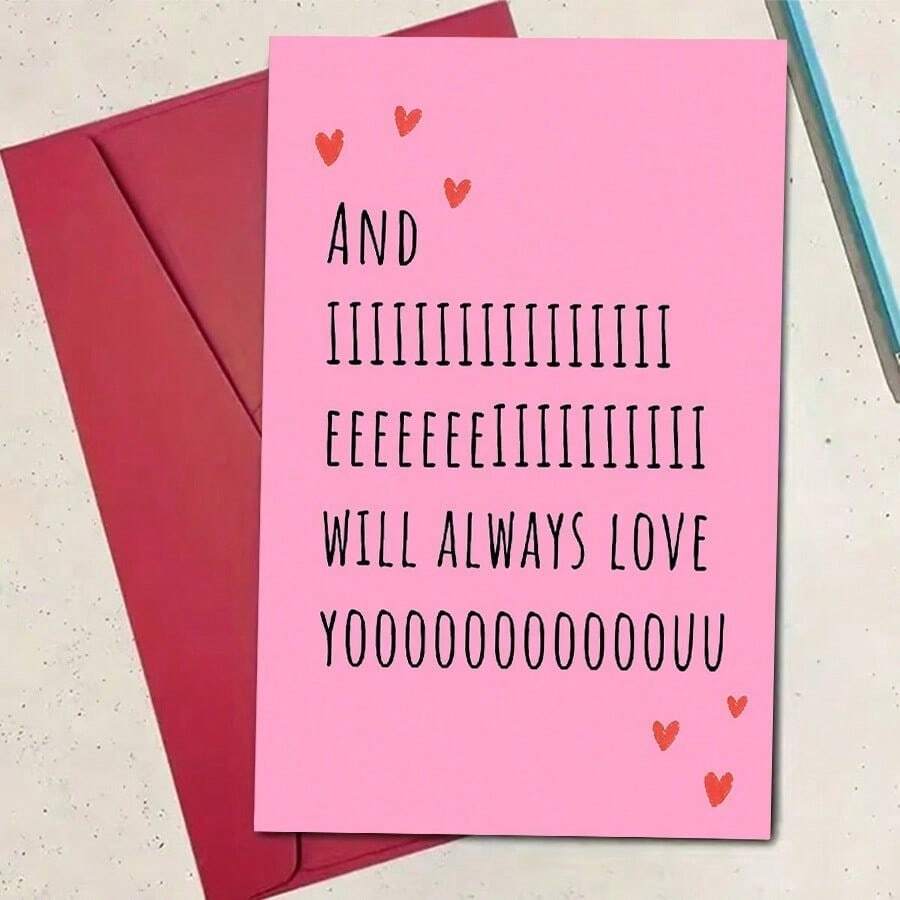1pc Always Love Your Greeting Card Envelopes, Fun And Creative Holiday Cards, Gifts For Wives Husbands Boyfriends Girlfriends, Sweet And Funny Valentine's Day Cards, Perfect Birthday Gifts - Multicolor - View 1