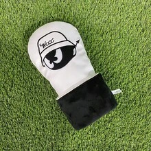 3pcs/Set WAAC Brand White Leather Creative Cartoon Expression Golf Club Head Covers, Suitable For Wood, Iron And Putter Clubs, Protective Covers - White - View 3