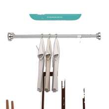 重型 304 不锈钢可调节窗帘杆，无需钻孔，承重 317.465 磅，适用于窗帘、衣柜、浴室（长度 7.87 英尺） - 銀色 - 查看 5