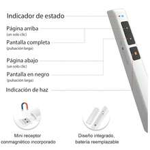 Presentador Inalambrico para Diapositivas, Control Remoto para Presentaciones, Conexión USB Plug & Play, Compatible con Office 365, Windows, Power Point, Prezi y más (Blanco) - Blanco - Ver 5