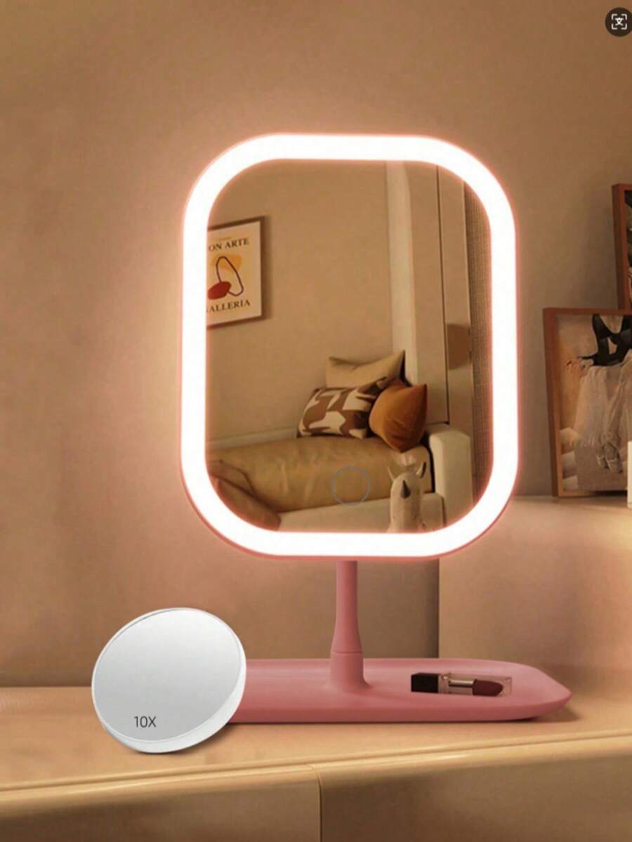 LED Makeup Mirror, Lighted Makeup Mirror With 3 Lighting Modes, Touch Control, Foldable Portable Makeup Mirror, Rechargeable LED Makeup Mirror, Gift For Women, Mother's Day & Valentine's Day Gift - Multicolor - View 1