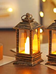 1个迷你手持LED装饰灯笼，电池供电，家居装饰迷你夜灯，房间装饰LED蜡烛灯笼，室内桌面装饰迷你灯笼，适用于派对、餐桌、婚礼装饰 - 黃光 - 查看 15