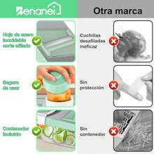 CYPNPicadora de Verduras Benanei Cortador de Verduras Multifuncional 6 en 1 con 6 Cuchillas Acero Inoxidable - Mandolina para Cocina con Contenedor Ideal para Frutas y EnsaladasFashion - 224660594 - Ver 6