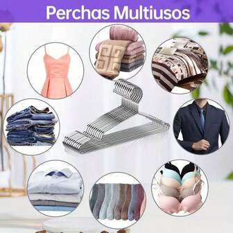 20/10 piezas Perchas de ropa de acero inoxidable sólidas y antideslizantes, estantes de secado multifunción secos y húmedos, estantes de almacenamiento de armario, superficie pulida que no daña la ropa, material de acero inoxidable que no se oxida, diseño acanalado antideslizante, material metálico duradero que no se deforma, adecuado para diversas prendas, decoración de habitaciones, decoración del hogar, esencial para dormitorios, esencial para el hogar