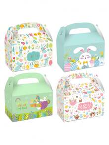 8 hộp quà hình thỏ Phục Sinh, trứng Phục Sinh, gà con, túi giấy đựng quà sinh nhật có tay cầm, đồ dùng tiệc Phục Sinh, túi quà, đồ dùng ngày lễ - Nhiều màu - Xem 4