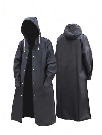 1pc Portable Disposable High-Quality EVA Raincoat - Lightweight Adult Raincoat With Adjustable Hood And Cuffs, Unisex, Suitable For Daily Commutes, Outdoor Camping, Hiking, Cycling, Travel, Fishing, Mountaineering, And Other Outdoor Activities. Individually Packaged, A Spring/Summer Selection, Perfect For Bridesmaid Gifts, Beaches, Vacations, And All Seasons.