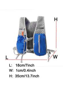 Lightweight Breathable Sweat-Wicking Running Backpack Vest With Adjustable Hydration Pack, Suitable For Trail Running, Marathon, Jogging, Cycling (Backpack Only, No Water Bladder Included) - Blue (backpack Only, No Water Bottle) - View 5