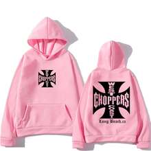 West Coast Choppers Hoodie For Men And Women, Oversized Fashion Top, Hip-Hop Clothing, Fleece Long-Sleeve Sweatshirt Hoodie - 黑色 - 查看 8