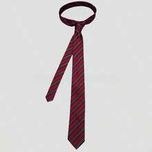 1pc Women's Striped Tie, Casual College Style Necktie, Suitable For Halloween Costume, Maroon - Wine Red - View 2