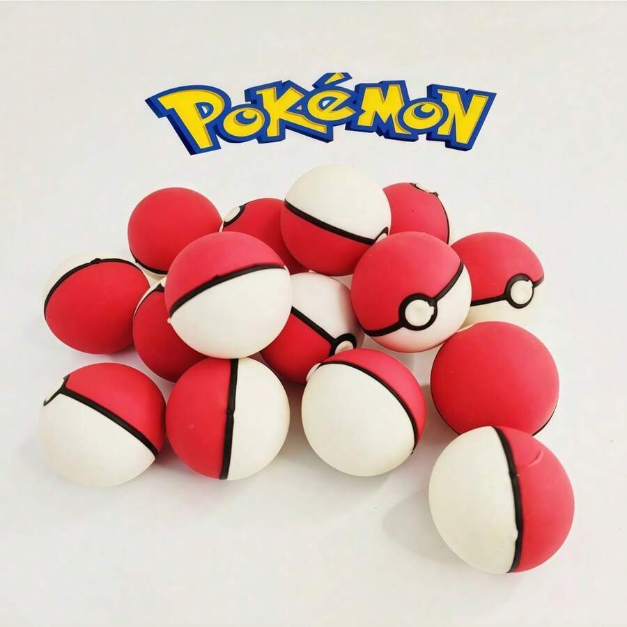 pokemon 50pcs Pokémon Poké Ball 3D Erasers - Latest Pikachu Theme Student Stationery. Creative Assembling Design, Ideal Gift For New Year, Birthday And Back To School Season.