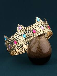 Corona dorada vintage estilo barroco, accesorio unisex para cumpleaños de adultos, boda, fiesta, actuación, novia, tiara, coronas, corona de disfraz, guirnalda para el cabello, corona de flores - 107T - Ver 17